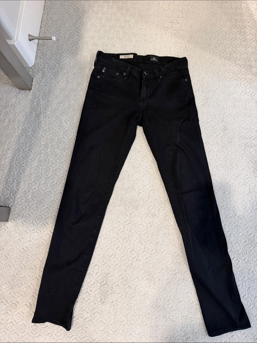 AG Adriano Goldschmied Size 25R The Stilt Cigarette Leg Women’s Black Jeans